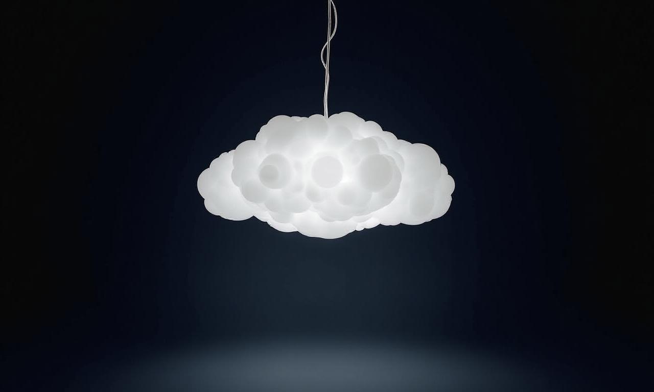 Lampada Nuvola di Luce accesa